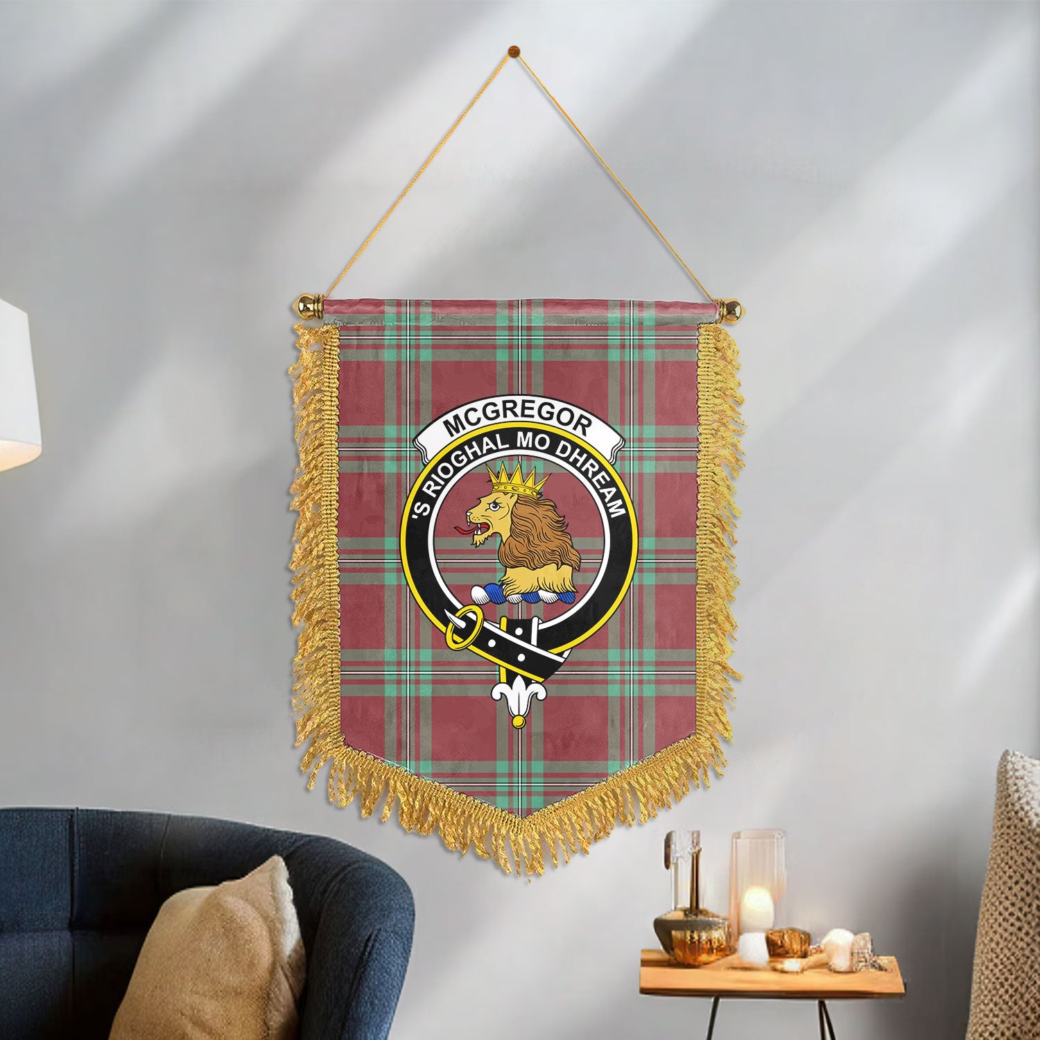 McGregor Hunting Ancient Tartan Crest Wall Hanging Banner