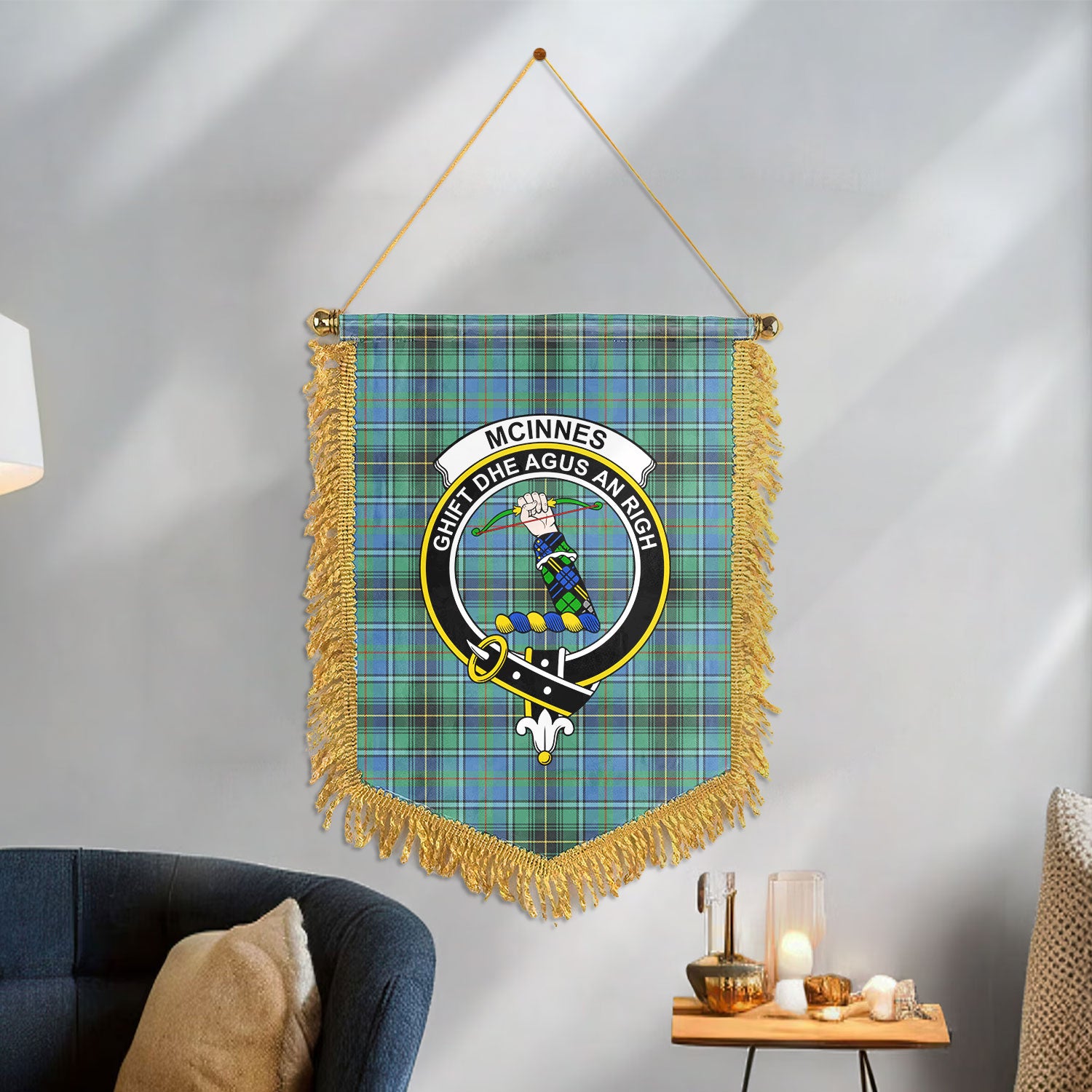 McInnes Ancient Tartan Crest Wall Hanging Banner