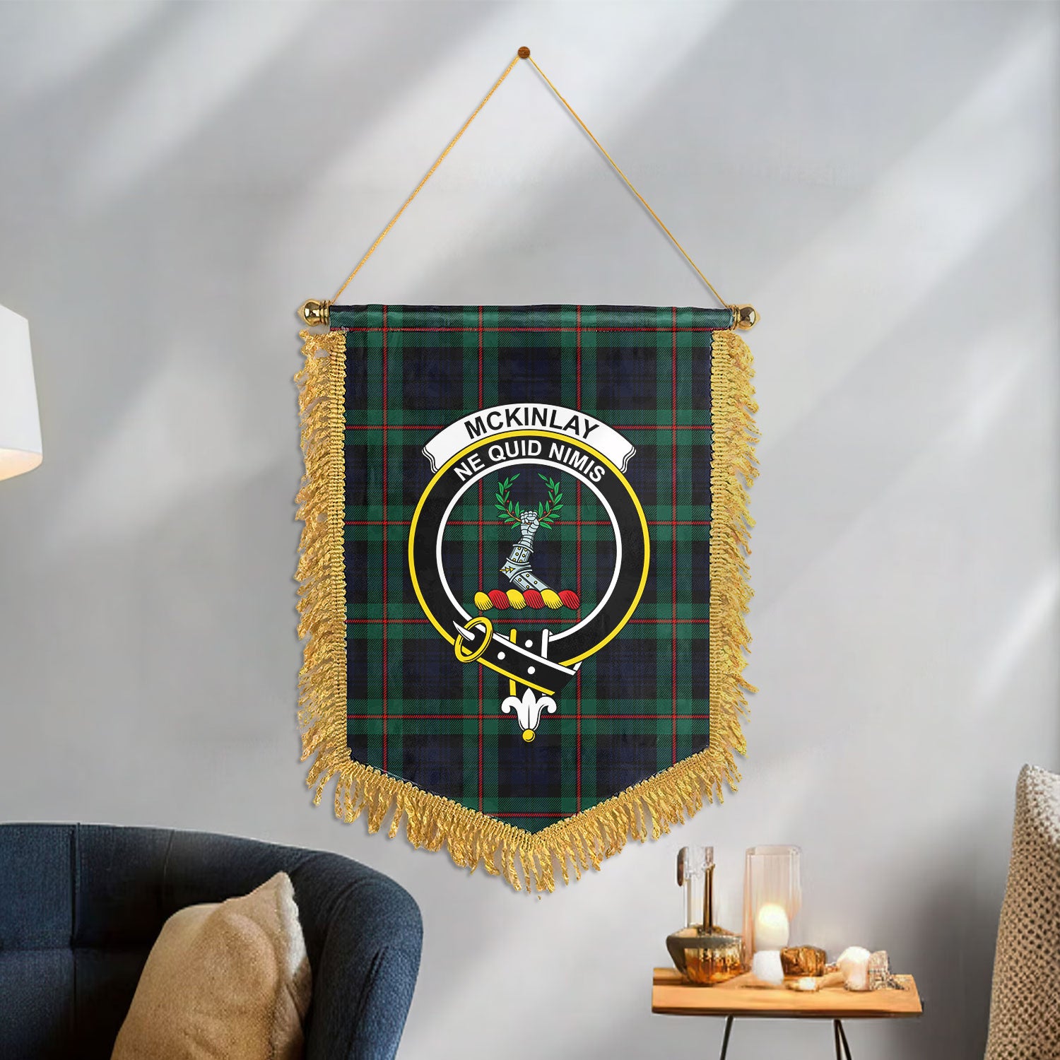 McKinlay Modern Tartan Crest Wall Hanging Banner