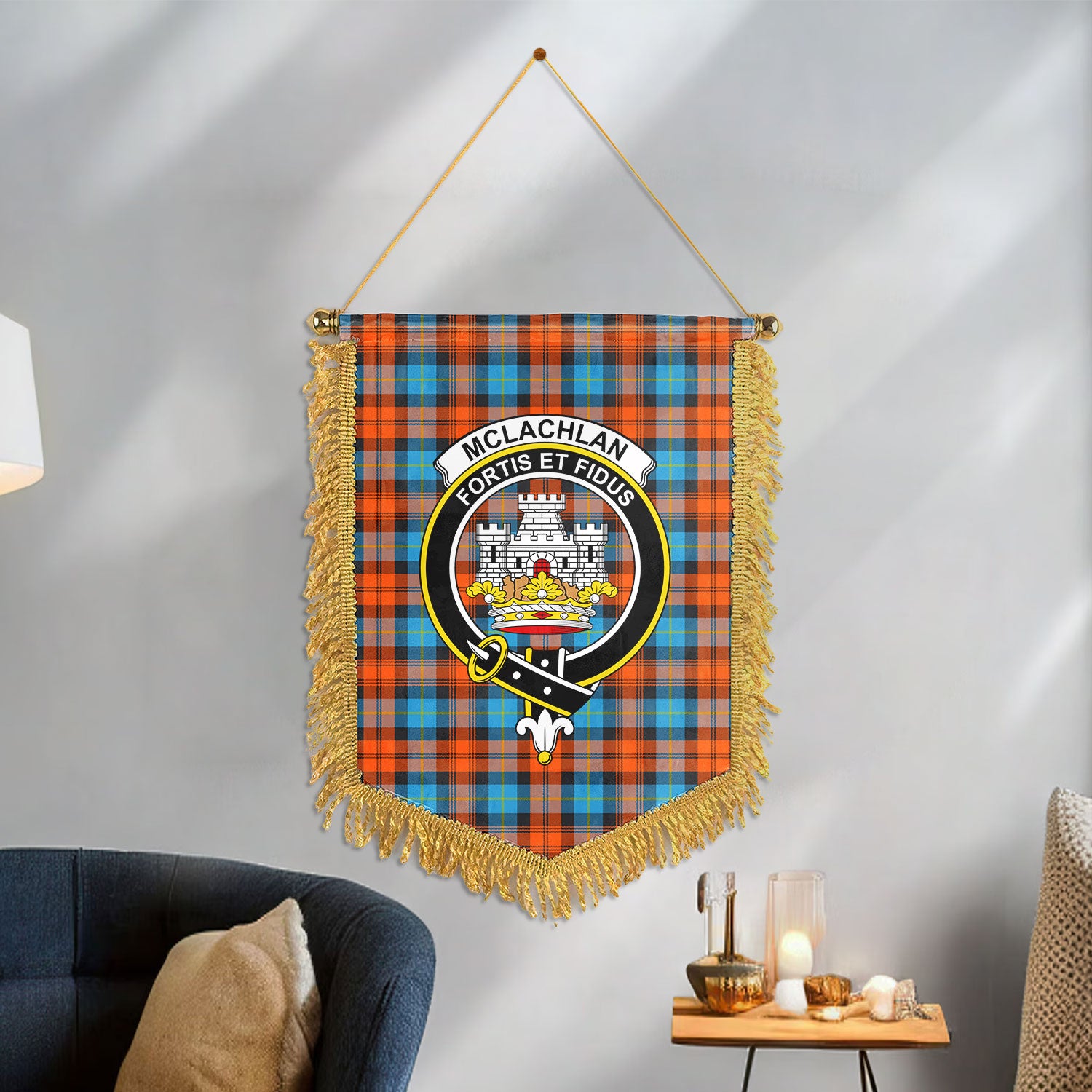 McLachlan Ancient Tartan Crest Wall Hanging Banner