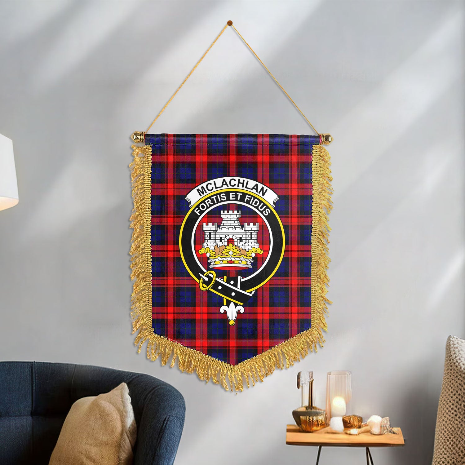 McLachlan Modern Tartan Crest Wall Hanging Banner