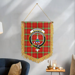 Morrison Red Modern Tartan Crest Wall Hanging Banner