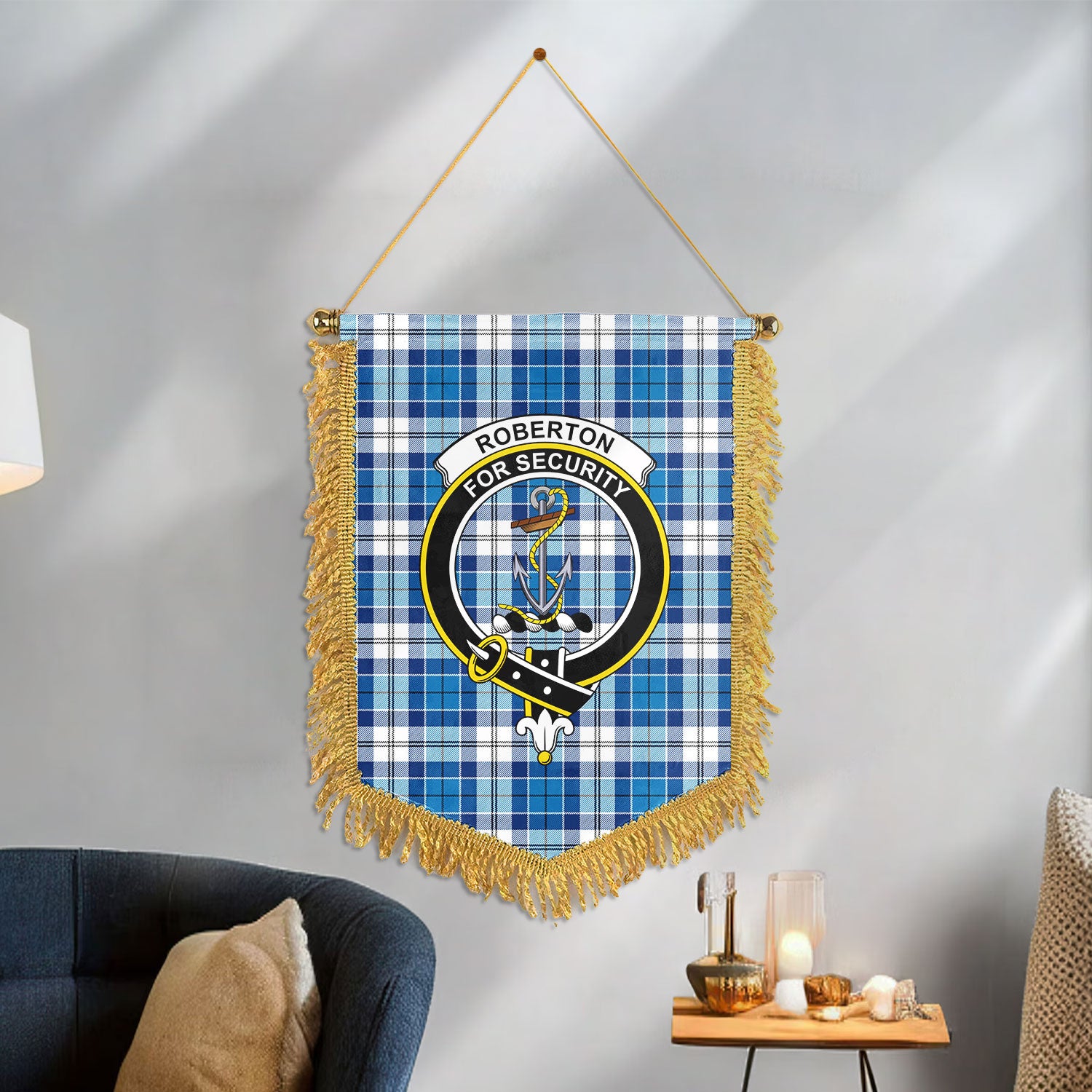 Roberton Tartan Crest Wall Hanging Banner