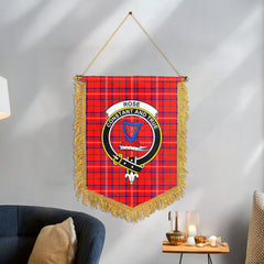 Rose Modern Tartan Crest Wall Hanging Banner