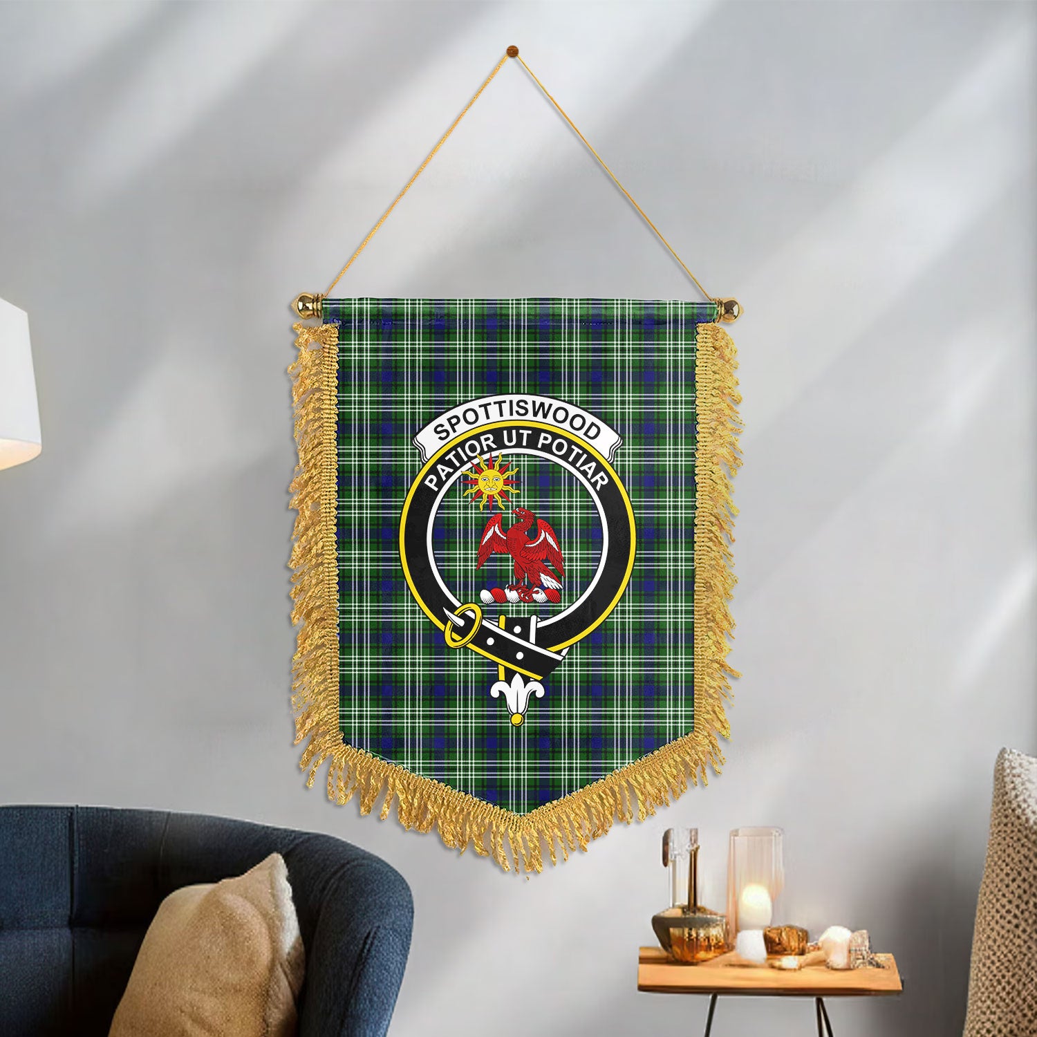 Spottiswood Tartan Crest Wall Hanging Banner