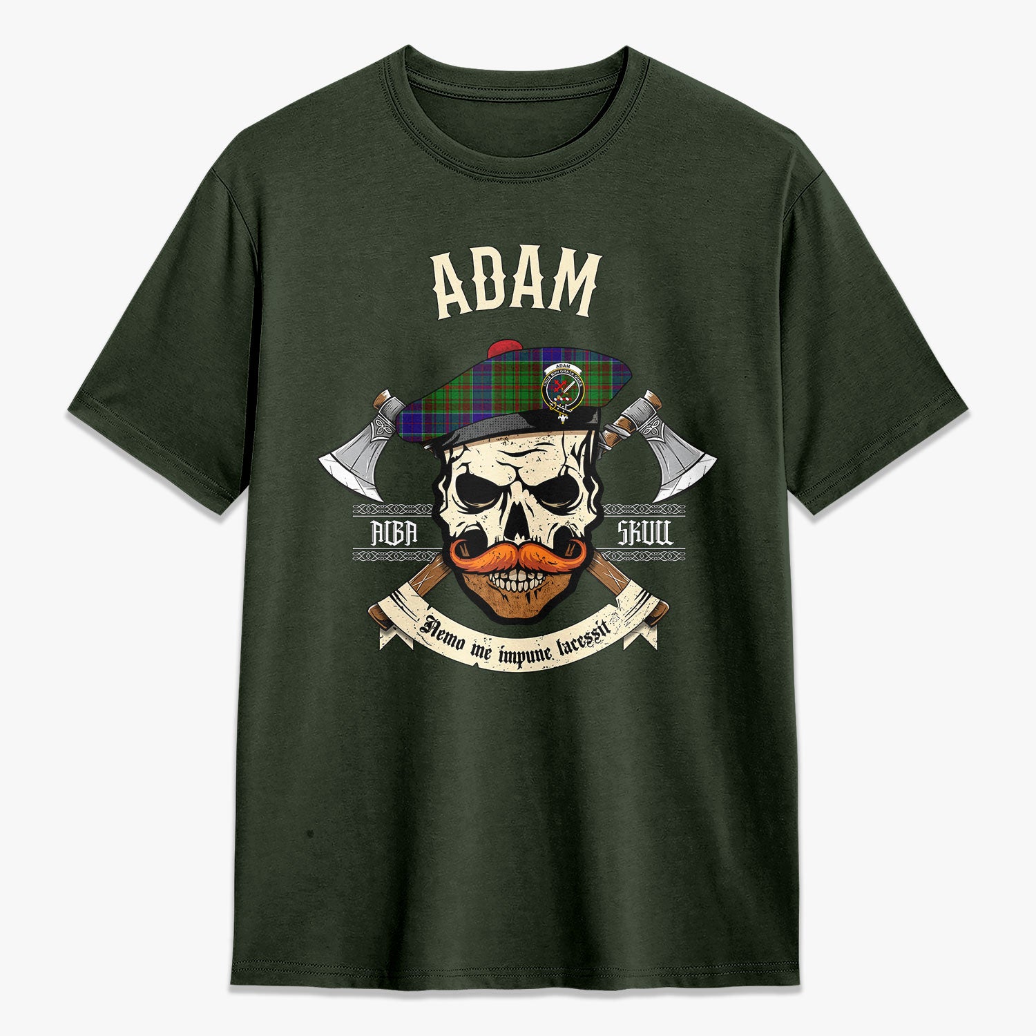 Adam Tartan Crest 2D T-shirt - Alba Skull Style