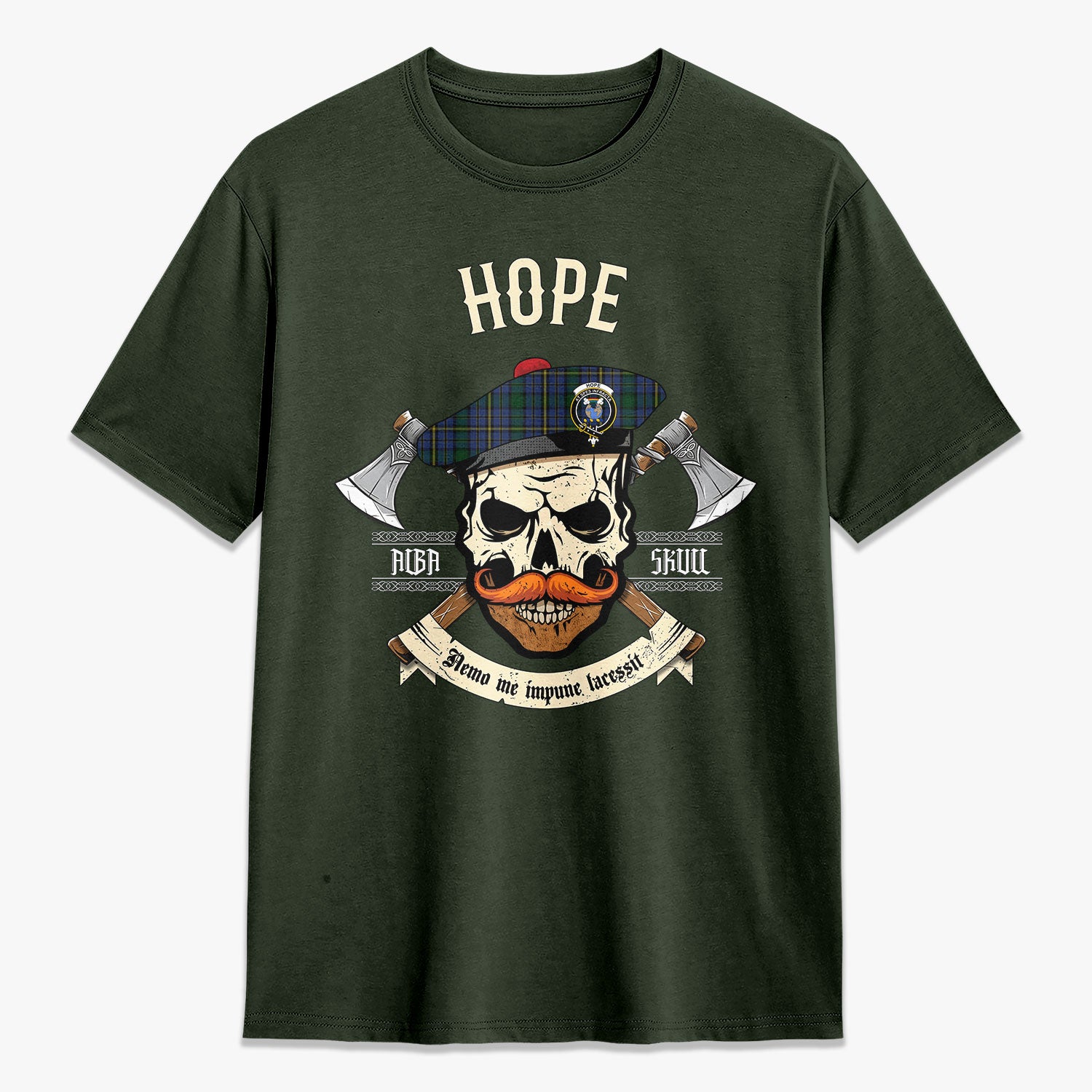 Hope Tartan Crest 2D T-shirt - Alba Skull Style