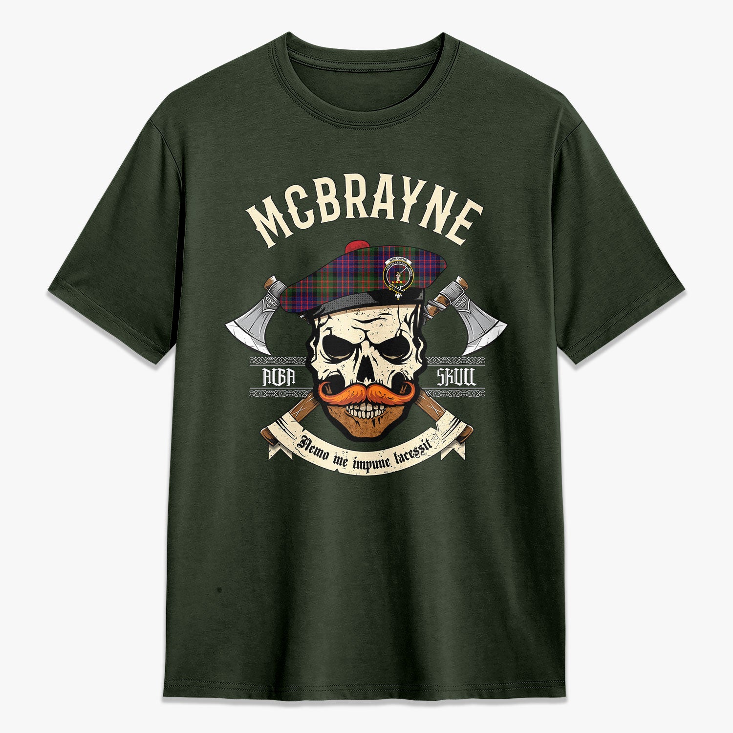 McBrayne Tartan Crest 2D T-shirt - Alba Skull Style