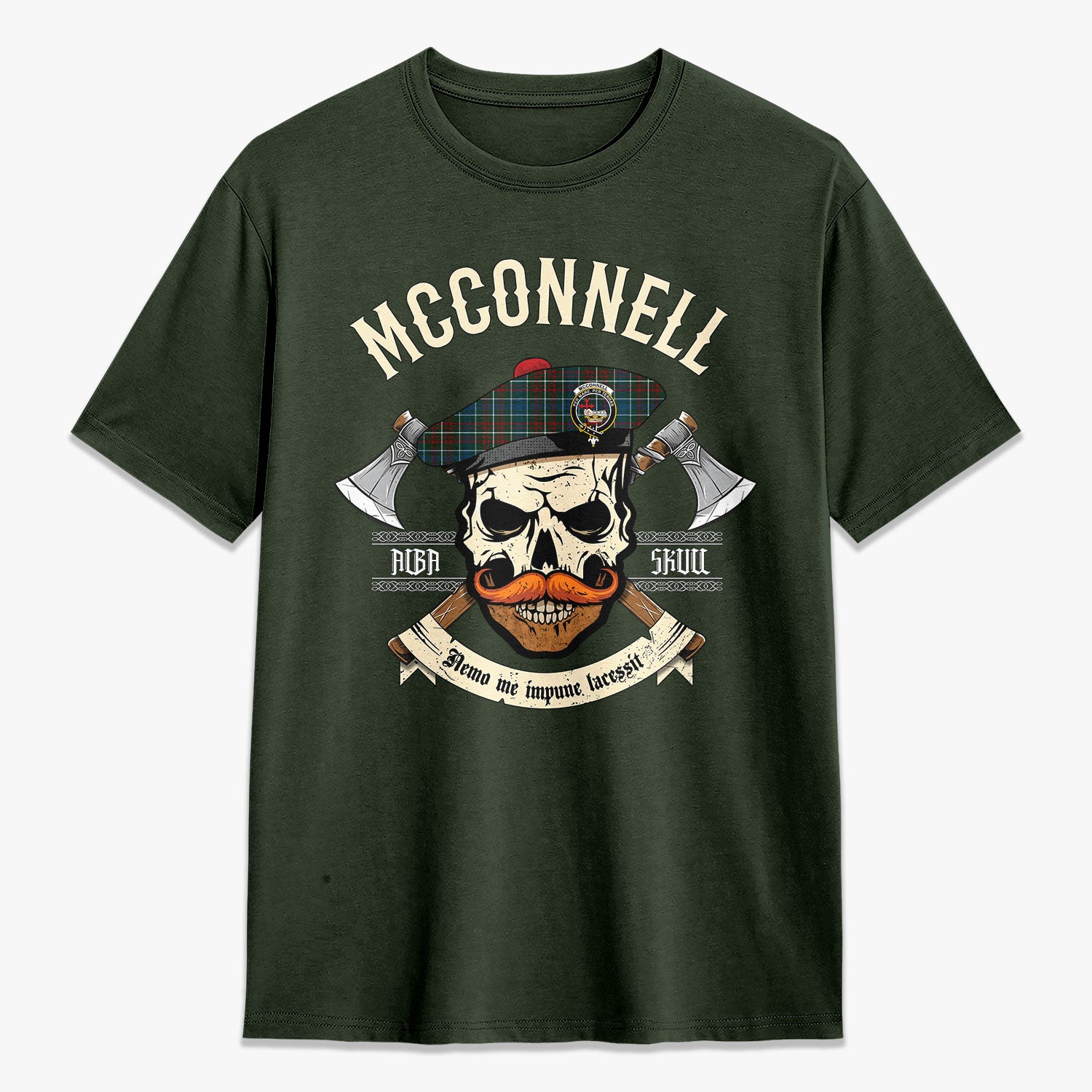 McConnell Tartan Crest 2D T-shirt - Alba Skull Style