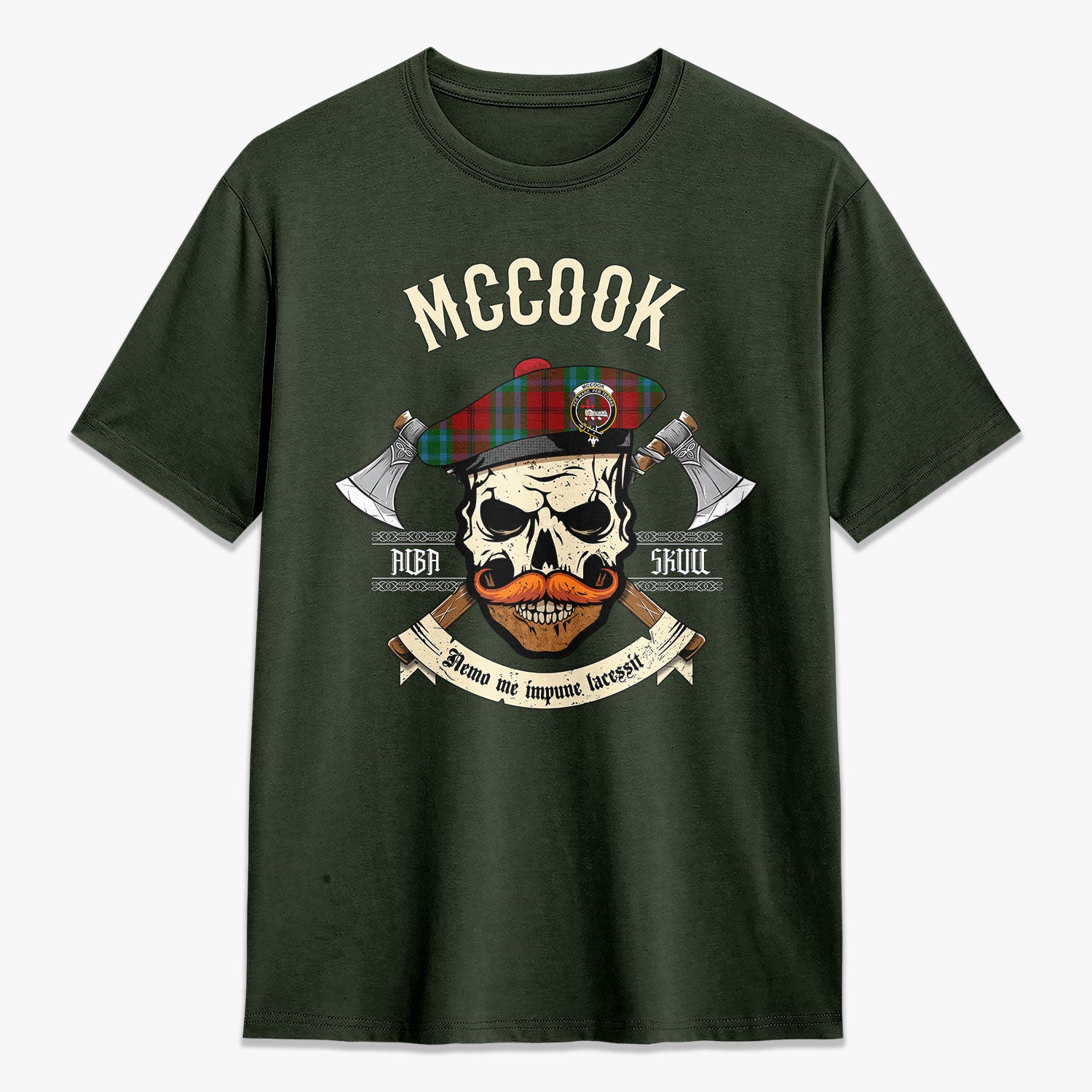 McCook Tartan Crest 2D T-shirt - Alba Skull Style