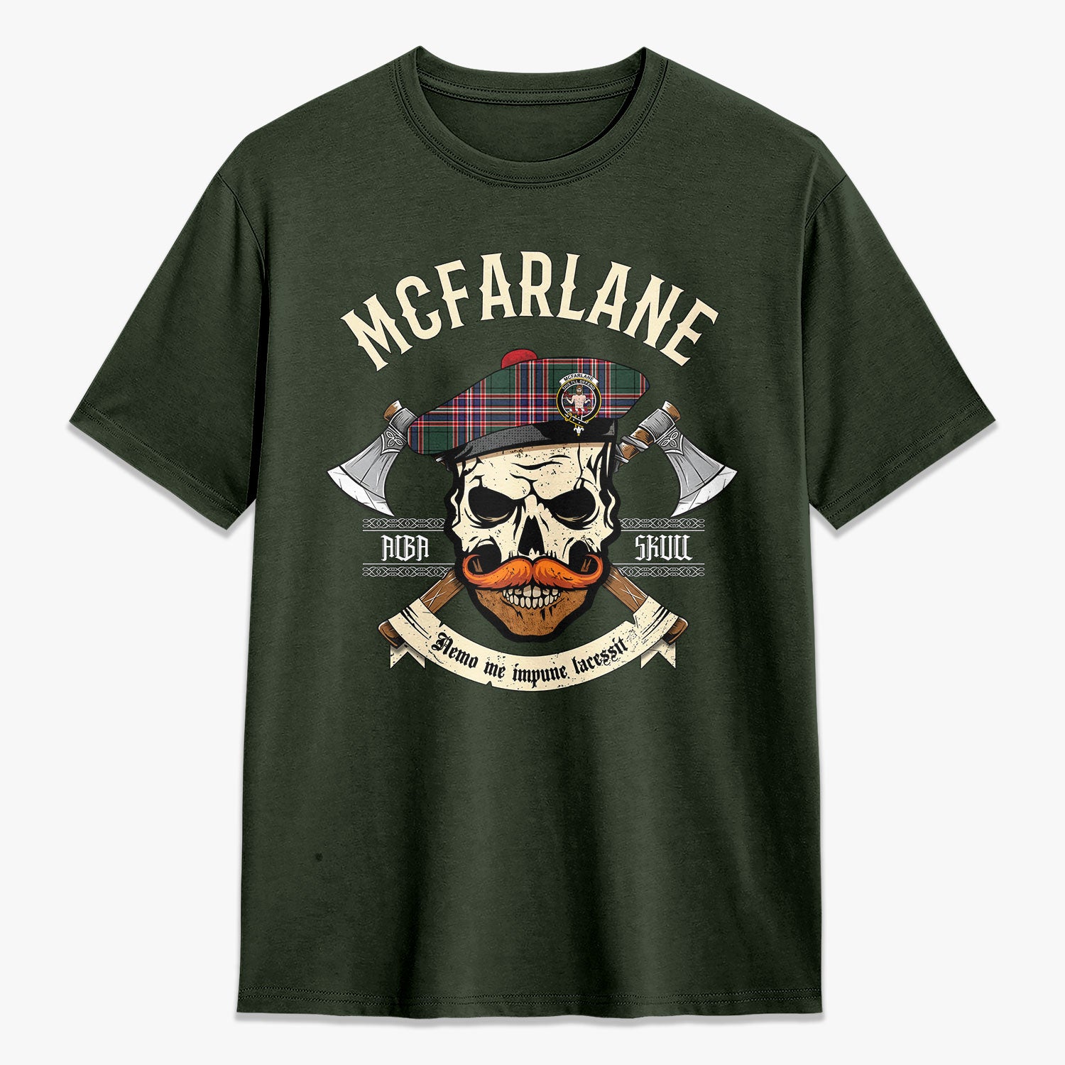 McFarlane Hunting Modern Tartan Crest 2D T-shirt - Alba Skull Style