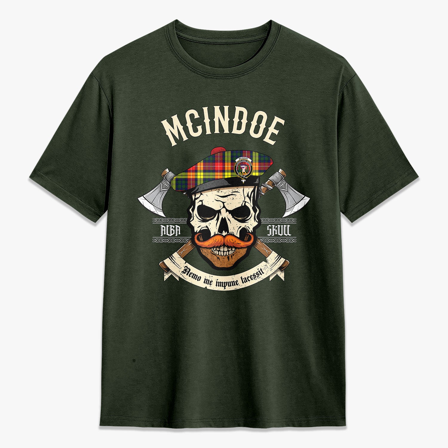 McIndoe Tartan Crest 2D T-shirt - Alba Skull Style