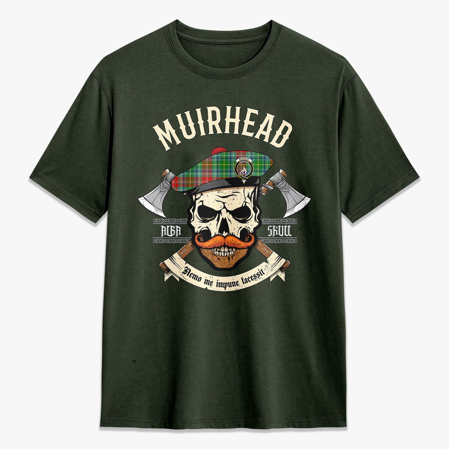 Muirhead Tartan Crest 2D T-shirt - Alba Skull Style