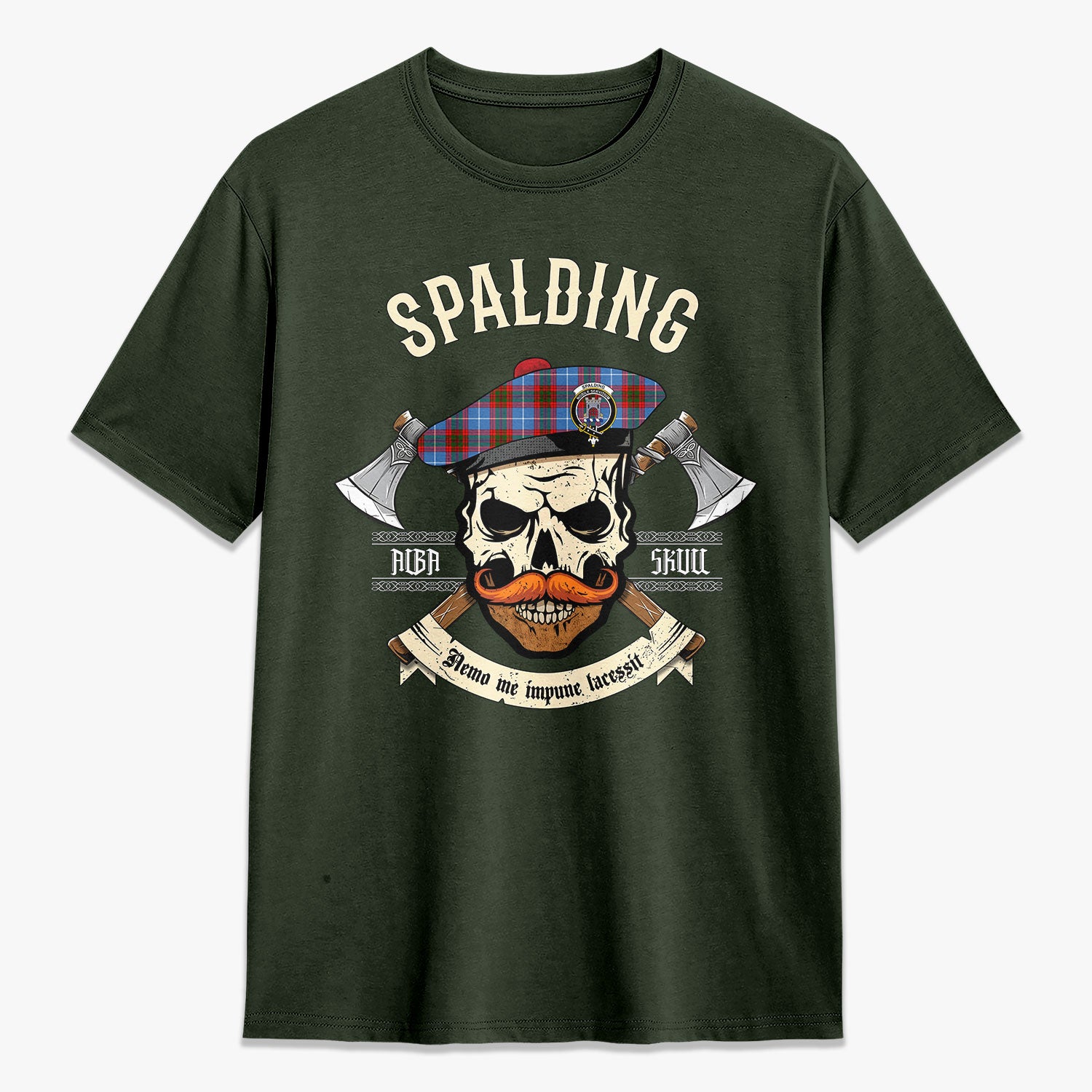 Spalding Tartan Crest 2D T-shirt - Alba Skull Style