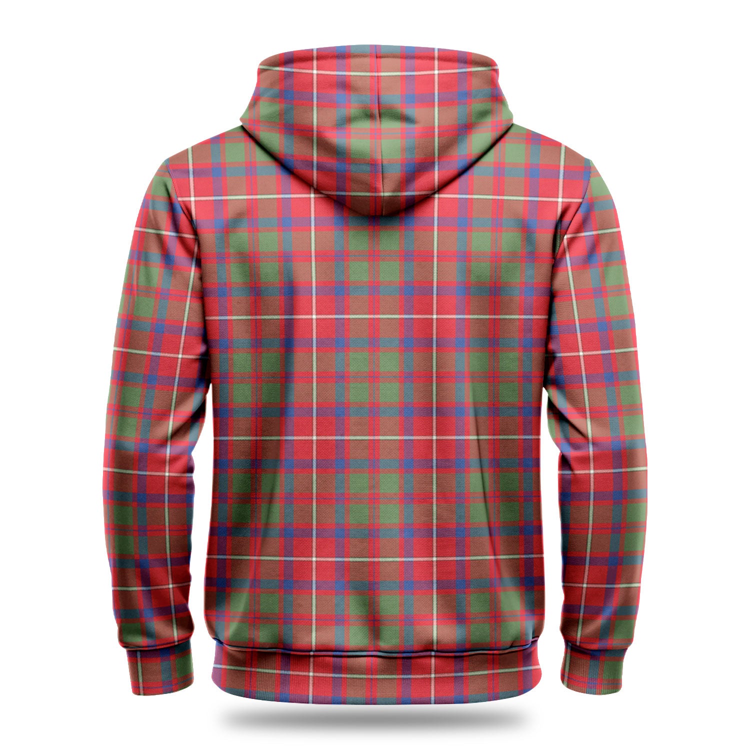 Shaw Red Modern Tartan Crest Hoodie