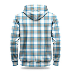 Stewart Muted Blue Tartan Crest Hoodie