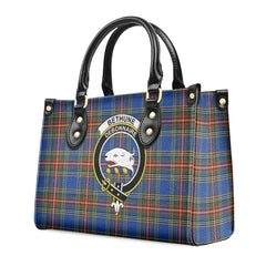 Bethune Ancient Tartan Crest Leather Handbag