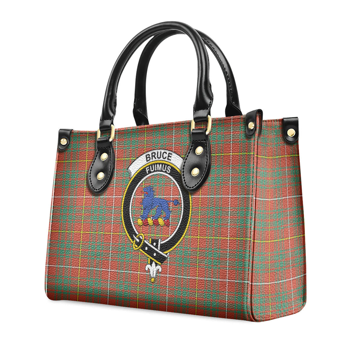 Bruce Ancient Tartan Crest Leather Handbag