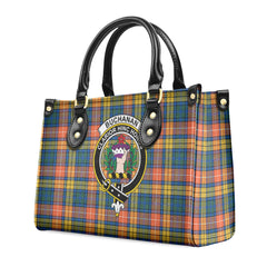 Buchanan Ancient Tartan Crest Leather Handbag