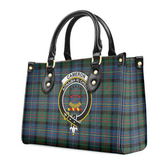 Cameron of Erracht Ancient Tartan Crest Leather Handbag