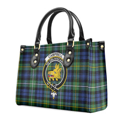 Campbell Argyll Ancient Tartan Crest Leather Handbag