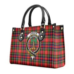 Christie Tartan Crest Leather Handbag