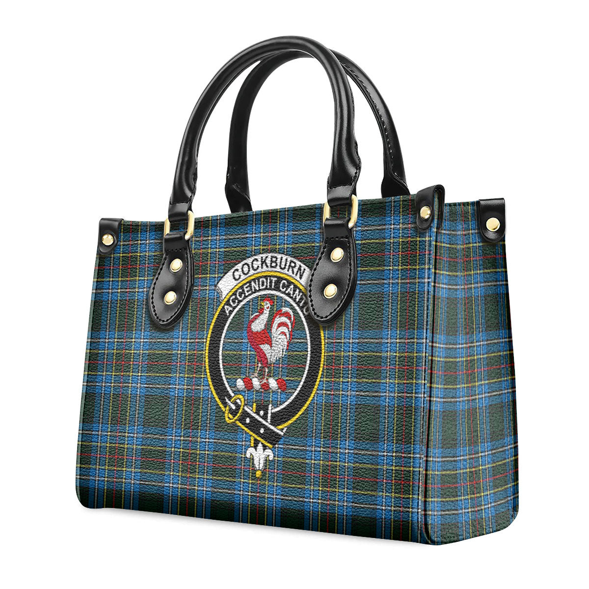 Cockburn Modern Tartan Crest Leather Handbag