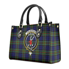 Colquhoun Modern Tartan Crest Leather Handbag