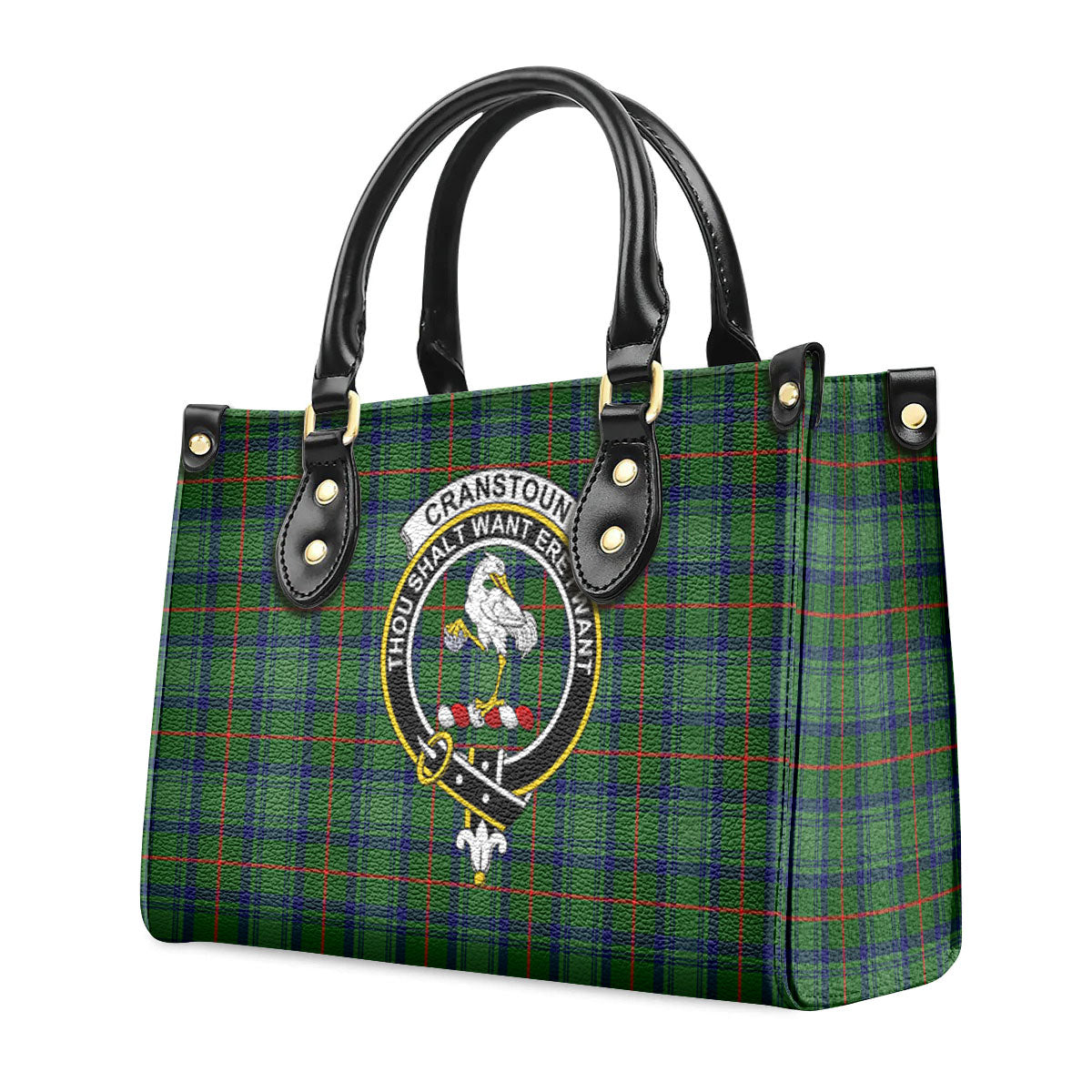 Cranstoun Tartan Crest Leather Handbag