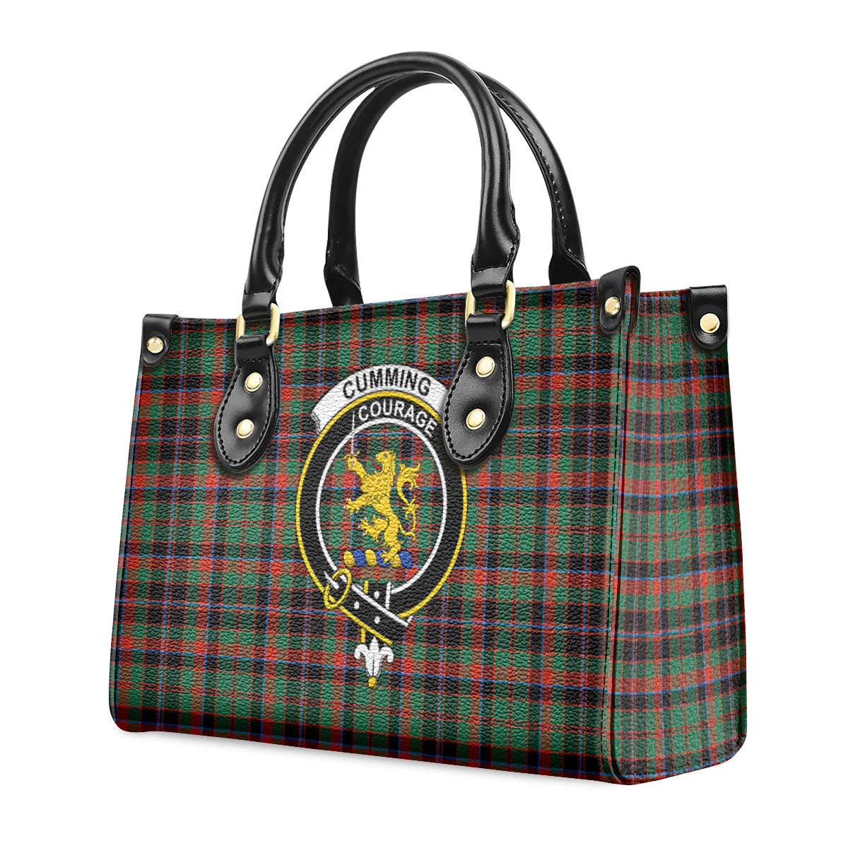 Cumming Hunting Ancient Tartan Crest Leather Handbag