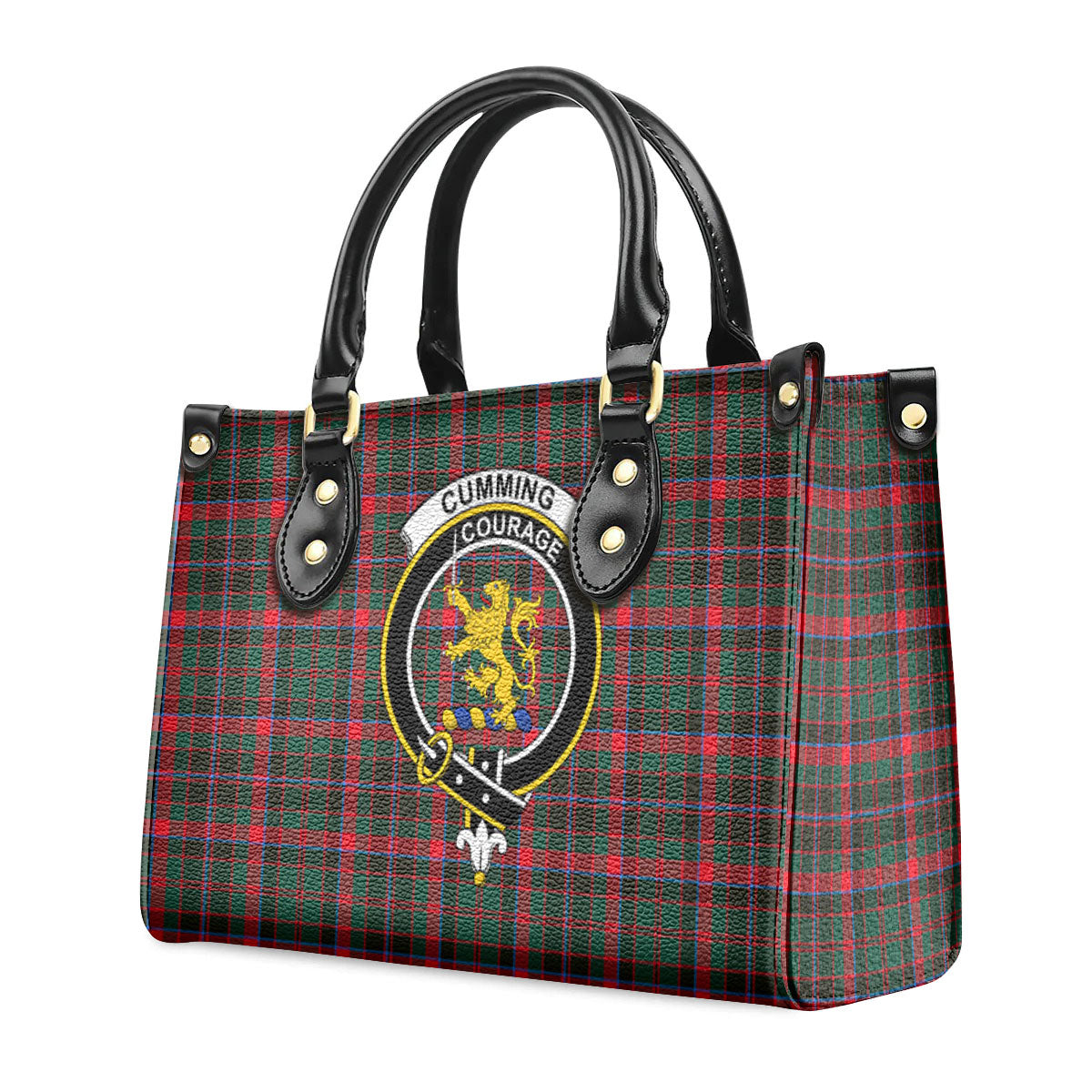 Cumming Hunting Modern Tartan Crest Leather Handbag