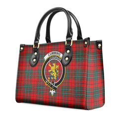 Cumming Modern Tartan Crest Leather Handbag