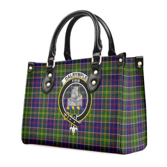 Dalrymple Tartan Crest Leather Handbag