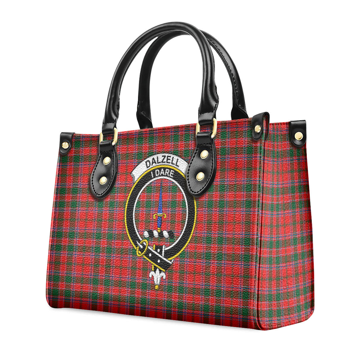 Dalziel Modern Tartan Crest Leather Handbag