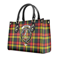 Dewar Tartan Crest Leather Handbag