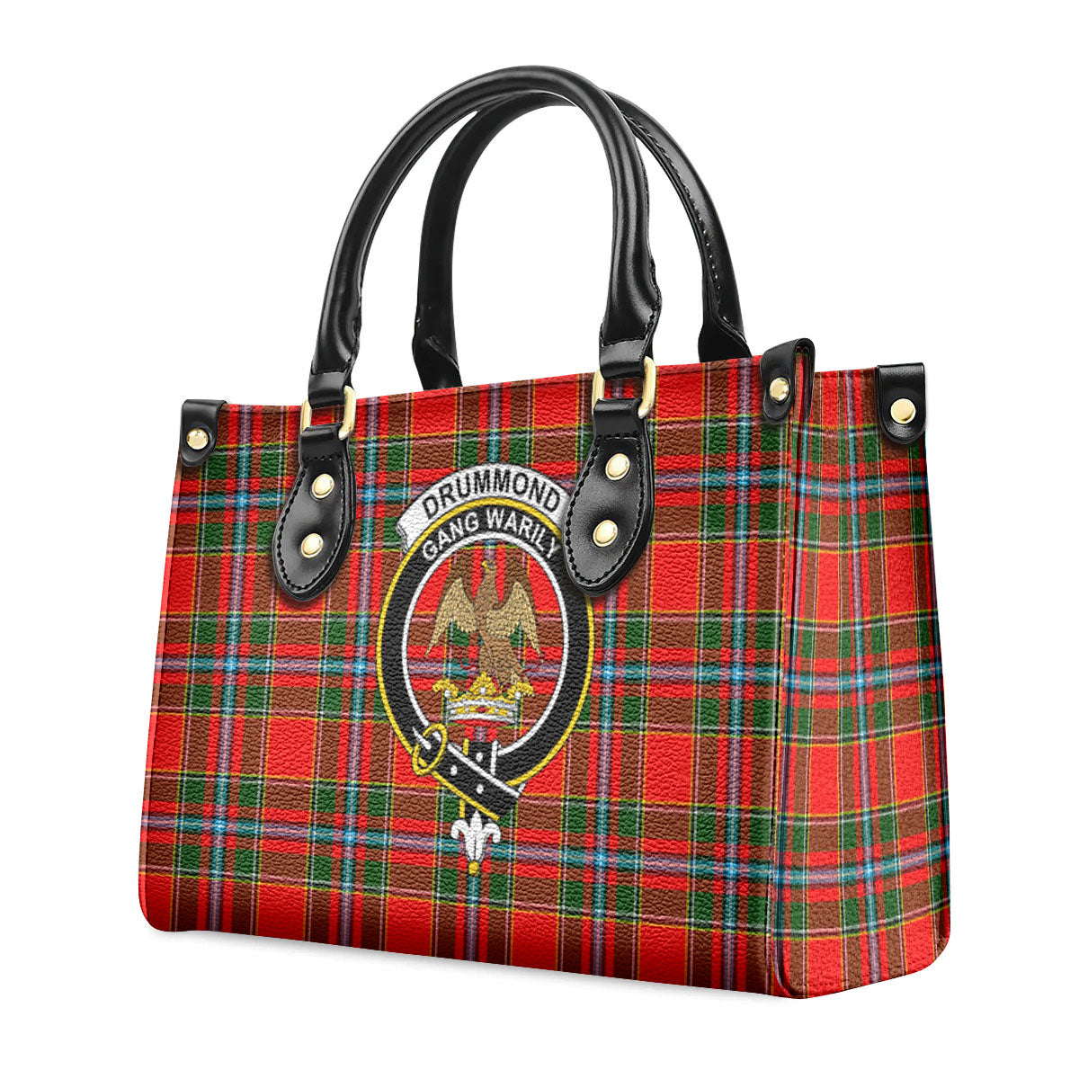 Drummond of Perth Tartan Crest Leather Handbag