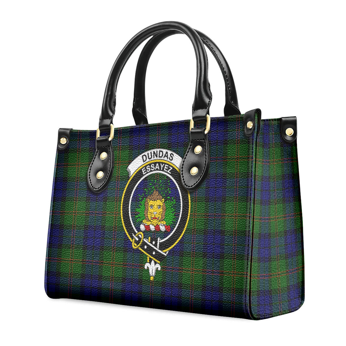 Dundas Modern Tartan Crest Leather Handbag