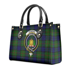 Dundas Modern Tartan Crest Leather Handbag