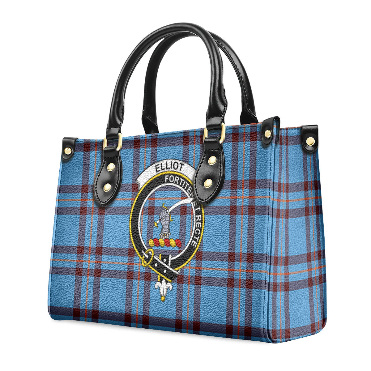 Elliot Ancient Tartan Crest Leather Handbag