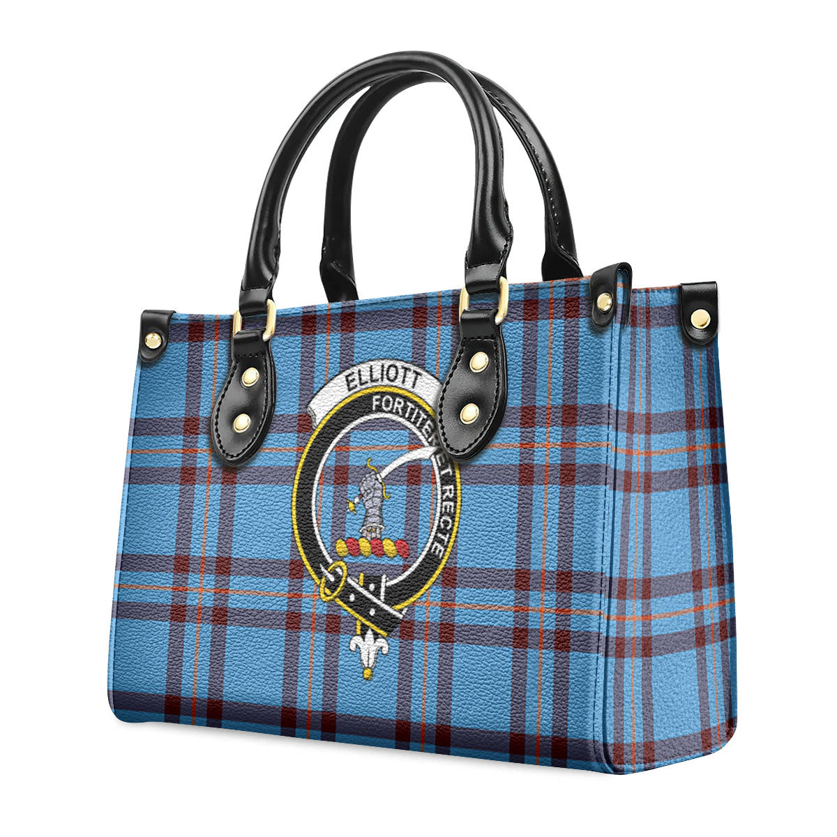 Elliott Ancient Tartan Crest Leather Handbag