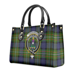 Fergusson Modern Tartan Crest Leather Handbag