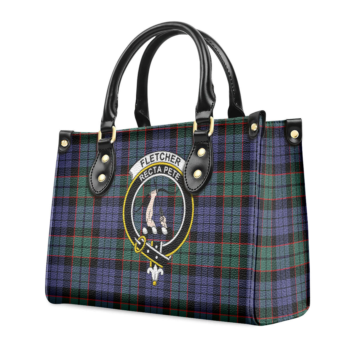 Fletcher Modern Tartan Crest Leather Handbag