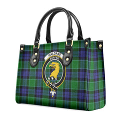 Haldane Tartan Crest Leather Handbag