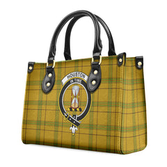 Houston Tartan Crest Leather Handbag