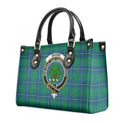 Irvine Ancient Tartan Crest Leather Handbag