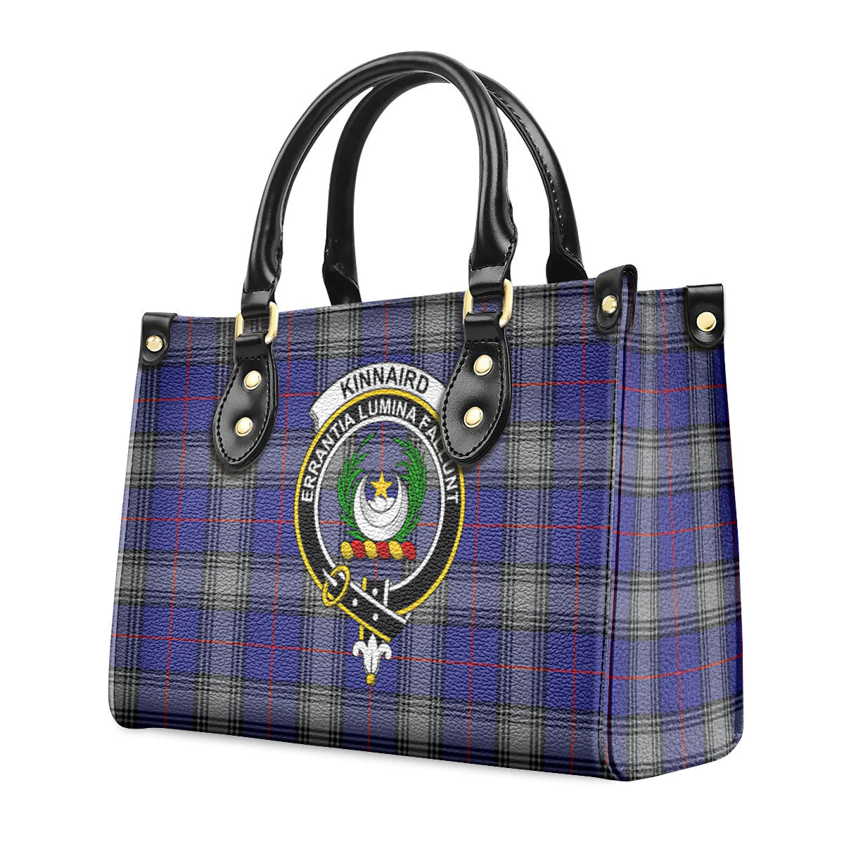 Kinnaird Tartan Crest Leather Handbag