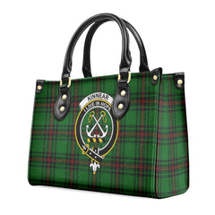 Kinnear Tartan Crest Leather Handbag