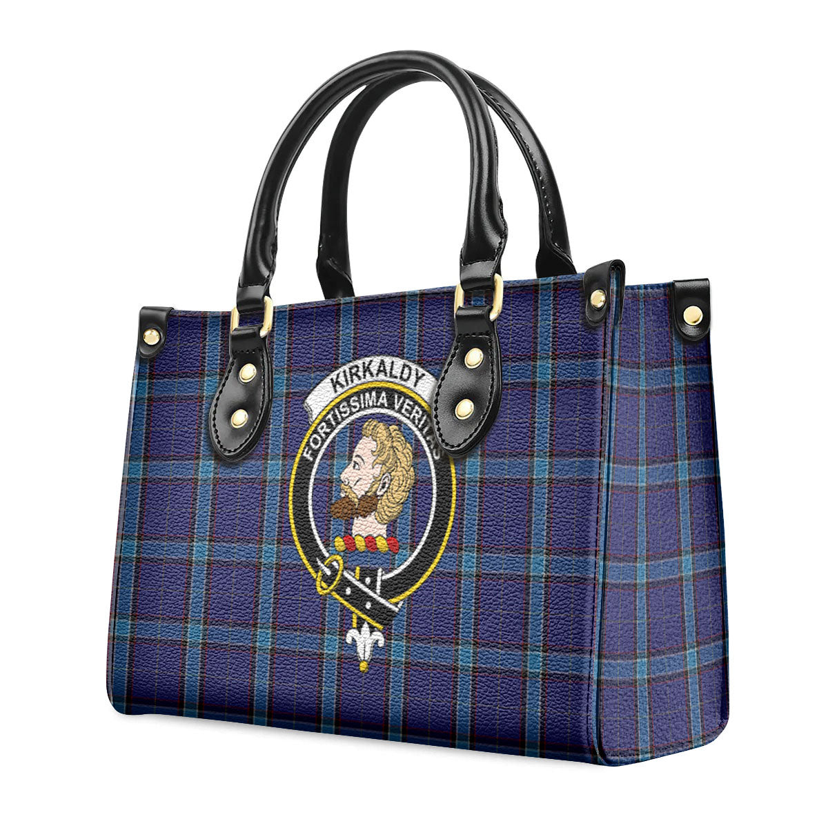 Kirkaldy Tartan Crest Leather Handbag