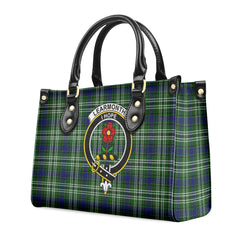 Learmonth Tartan Crest Leather Handbag