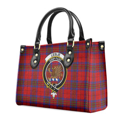 Leslie Modern Tartan Crest Leather Handbag